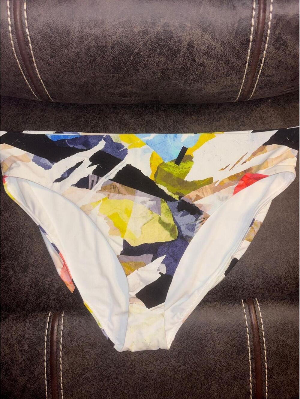 Calia Abstract Print Bikini Bottoms XXL NWOT High Rise Swim Briefs